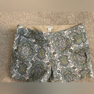J. Crew Women's Patterned Shorts - Green and Yellow